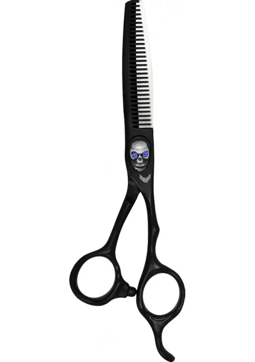 Професійні філіровочні ножиці для стрижки Black Thinning Scissors 6.0 With Skull - фото 2