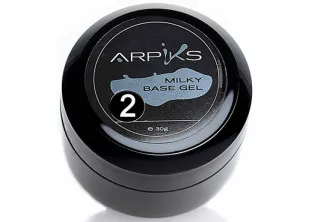 Молочний базовий гель не щільний Arpiks Milky Base Gel №2, 30 g за ціною 390₴  у категорії Переглянуті товари