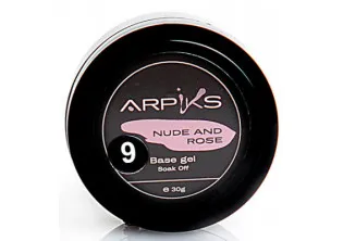 Камуфлююча база для нігтів Arpiks Nude And Rose Base Gel №9, 30 g за ціною 390₴  у категорії Переглянуті товари