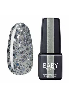 Гель-лак серебряный глиттер полупрозрачный Baby Moon Dance Diamond №19, 6 ml по цене 79₴  в категории Товары для маникюра и педикюра Бренд Baby Moon