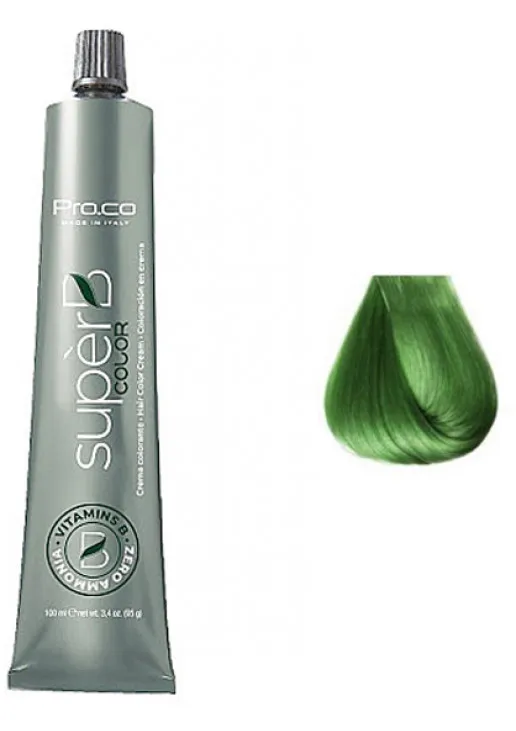 Pro.Co Безаміачна фарба для волосся Super B Hair Color Cream - Green — ціна 250₴ в Україні 