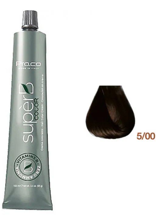 Pro.Co Безаммиачная краска для волос Super B Hair Color Cream 5/00 - фото 1
