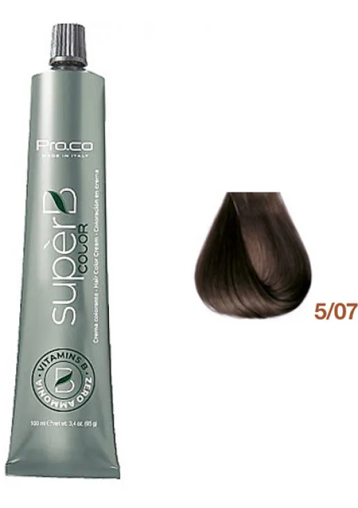 Безаміачна фарба для волосся Super B Hair Color Cream 5/07