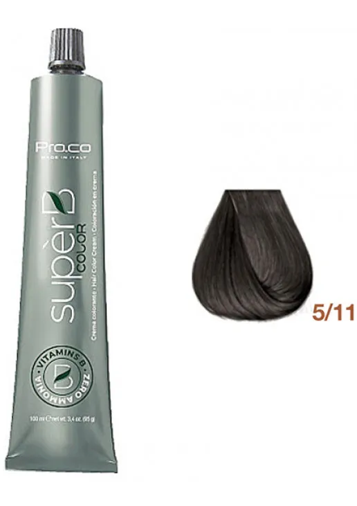 Pro.Co Безаммиачная краска для волос Super B Hair Color Cream 5/11 - фото 1
