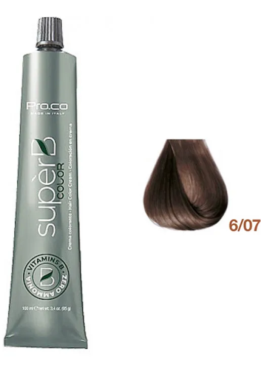 Pro.Co Безаммиачная краска для волос Super B Hair Color Cream 6/07 - фото 1