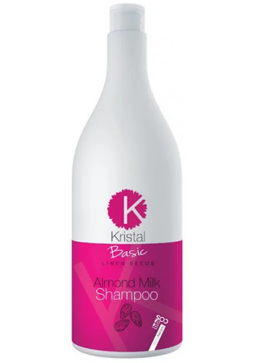 Шампунь з мигдальним молочком для волосся  Kristal Basic Linen Seeds Almond Milk Shampoo - фото 1