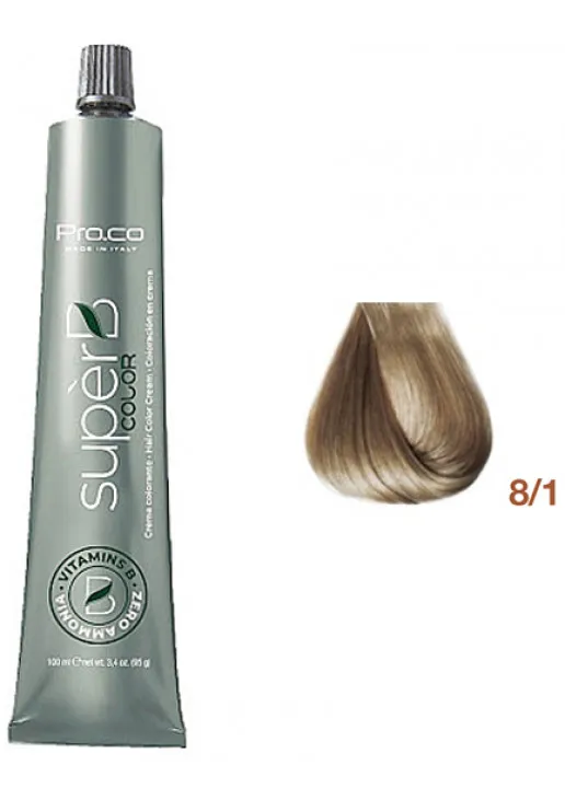 Pro.Co Безаммиачная краска для волос Super B Hair Color Cream 8/1 — цена 250₴ в Украине 