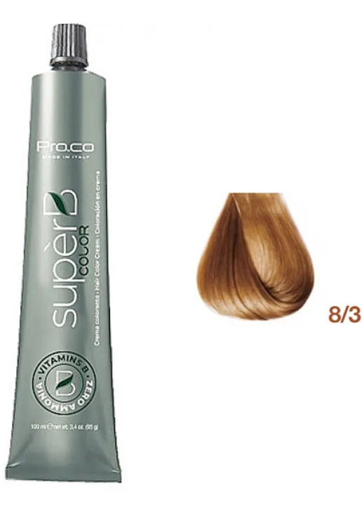 Pro.Co Безаміачна фарба для волосся Super B Hair Color Cream 8/3 — ціна 250₴ в Україні 