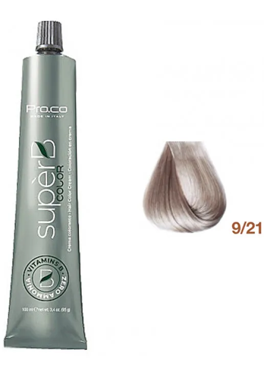 Безаммиачная краска для волос Super B Hair Color Cream 9/21