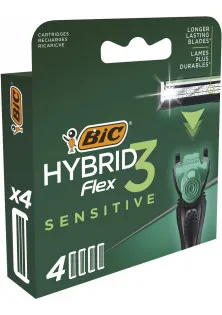 Змінні картриджі для гоління (леза) Flex 3 Hybrid Sensitive 4 шт за ціною 253₴  у категорії Леза для бритв