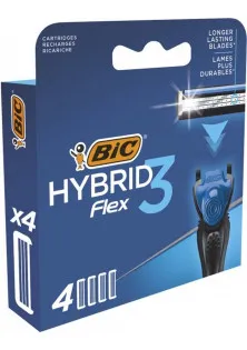 Змінні картриджі для гоління (леза) Flex 3 Hybrid 4 шт за ціною 230₴  у категорії Чоловічі станки для гоління