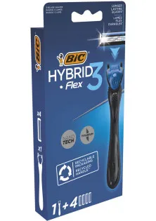 Станок для гоління Flex 3 Hibrid з 4 картриджами за ціною 271₴  у категорії Чоловічі станки для гоління