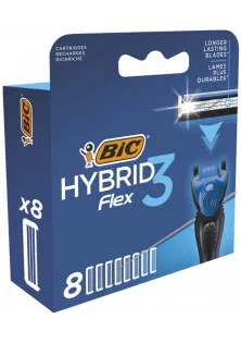 Змінні картриджі для гоління (леза) Flex 3 Hybrid 8 шт за ціною 411₴  у категорії Леза для бритв