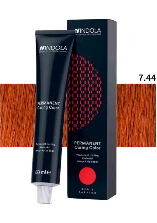 Перманентна крем-фарба Indola Permanent Caring Color №7.44 - фото 1