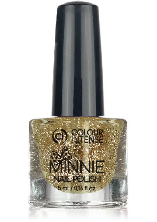Лак для нігтів гліттер золотий Colour Intense Minnie №079 Gold Glitter, 5 ml - фото 1
