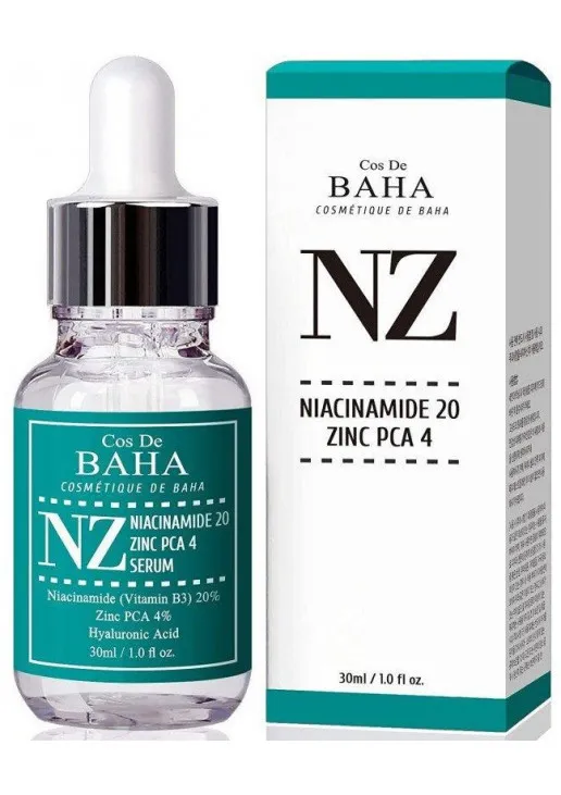 Сыворотка для лица с ниацинамидом и цинком Niacinamide 20% + Zinc 4% Serum NZ - фото 1