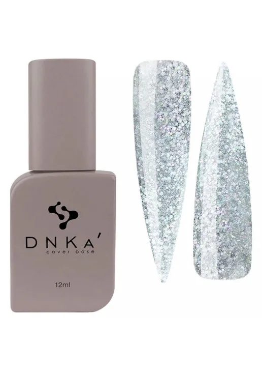 DNKa’ Базове покриття  DNKa Cover Base №049 Срібний світловідбиваючий з паєтками різного розміру, 12 ml — ціна 220₴ в Україні 