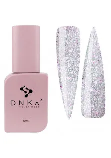 Базове покриття  DNKa Cover Base №050 Рожевий світловідбиваючий з паєтками різного розміру, 12 ml
