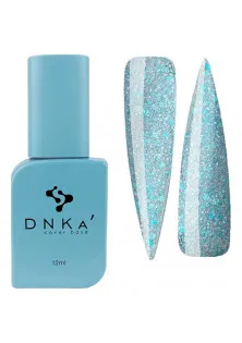 Базове покриття  DNKa Cover Base №053 Блакитний світловідбиваючий з паєтками різного розміру, 12 ml