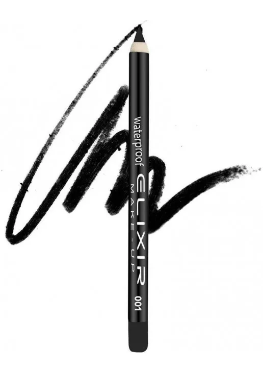 Олівець для очей водостійкий Waterproof Eye Pencil №001 Black Diamond - фото 2