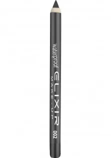 Олівець для очей водостійкий Waterproof Eye Pencil №002 Graphite за ціною 78₴  у категорії Декоративна косметика для очей Бренд Elixir
