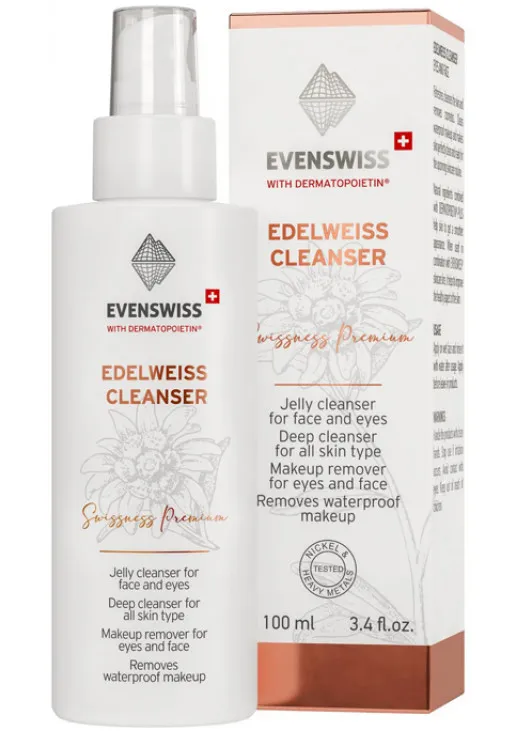 Evenswiss Гель для очищення обличча та очей Edelweiss Cleancer Eyes & Face — ціна 920₴ в Україні 