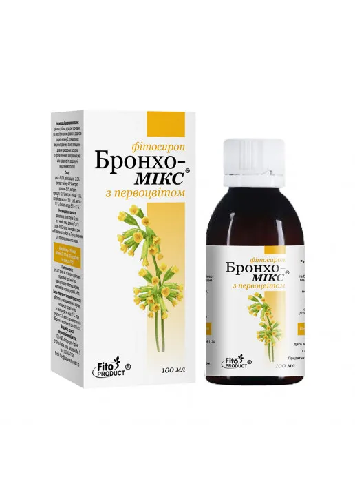 FitoPRODUCT Бронхо-Мікс з першоцвітом фітосироп — ціна 74₴ в Україні 
