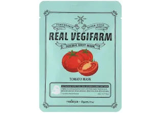 Тканевая маска для лица Super Food Real Vegifarm Double Shot Mask Tomato по цене 24₴  в категории Просмотренные товары