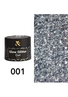 Глиттер для дизайна F.O.X Glow Glitter Gel №001, 5 ml в Украине