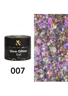 Глітер для дизайну Glow Glitter Gel №007