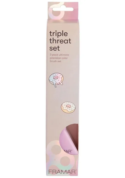 Набор кистей для окрашивания волос Triple Threat Brush Set Glazed Donut - фото 2