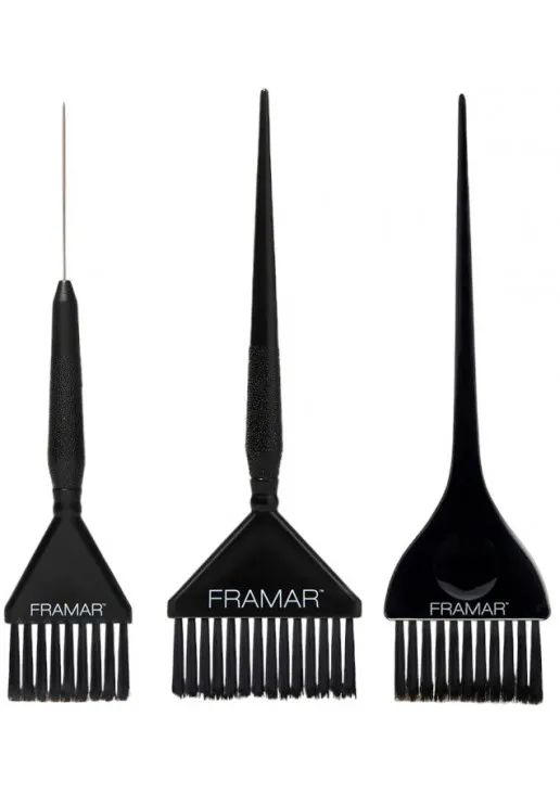Framar Набір пензлів для фарбування волосся Family Pack Brush Set Black - фото 1