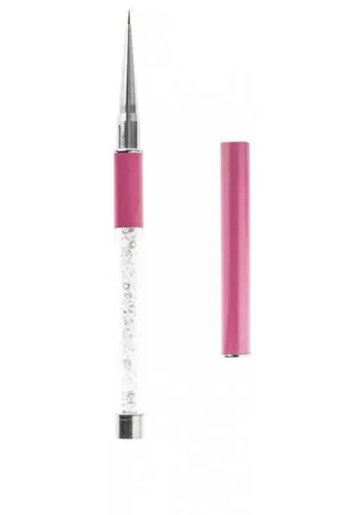 Лайнер для дизайну нігтів рожевий з кристалами Liner №0 7 mm - фото 1