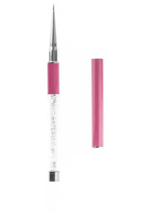 Лайнер для дизайну нігтів рожевий з кристалами Liner №000 11 mm - фото 1