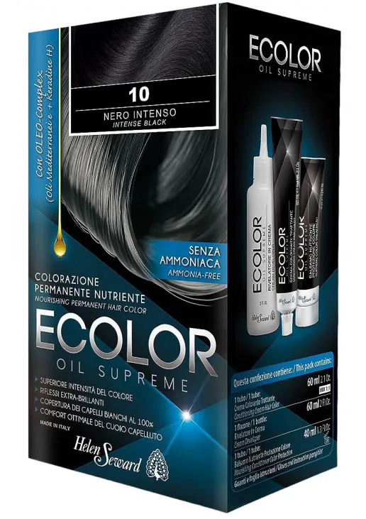 Helen Seward Набір для фарбування волосся Ecolor Oil Supreme Intense Black - фото 1