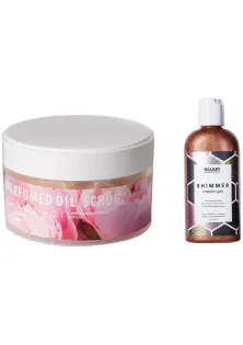 Купити Hillary Cosmetics Шиммер крем-гель та парфумований скраб для тіла Shimmer Cream-Gel And Perfumed Oil Scrub Flowers вигідна ціна