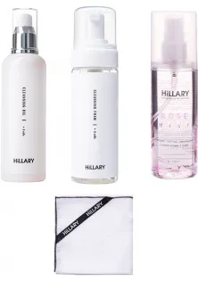 Набір для очищення та тонізації з мусліновою серветкою за ціною 1247₴  у категорії Знижки Бренд Hillary Cosmetics