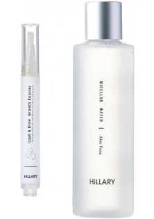 Купити Hillary Cosmetics Набір для росту вій та брів та міцелярна вода Lash & Brow Growth Booster And Micellar Water Aloe Vera вигідна ціна