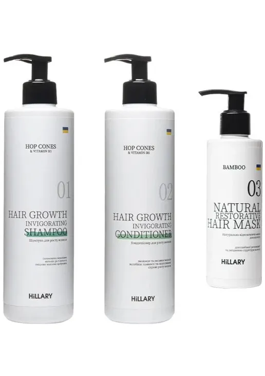 Комплекс для росту та відновлення волосся Hop Cones & B5 Hair Growth Invigorating And Bamboo Hair Mask - фото 1