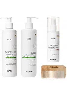 Купити Hillary Cosmetics Набір для сухого типу волосся Aloe Deep Moisturizing With Thermal Protection вигідна ціна