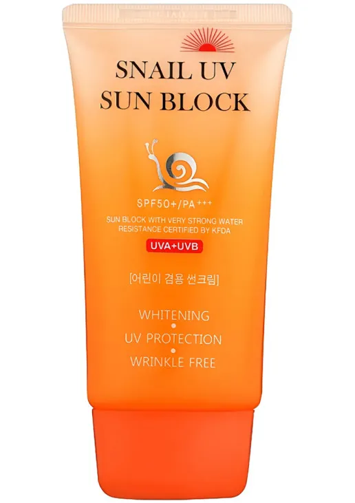 Сонцезахисний крем для обличчя з муцином равлика Snail UV Sun Block Cream SPF 50+ - фото 1