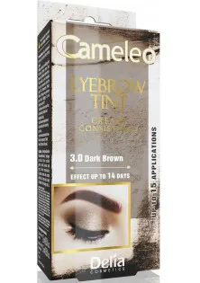 Крем-фарба для брів темно-коричнева Cream-Dye For Eyebrows №3.0 Dark Brown за ціною 122₴  у категорії Декоративна косметика Бренд Delia