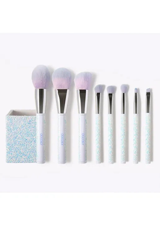 Набір пензлів для макіяжу Makeup Brushes Set Т0804 Sparkle White - фото 1