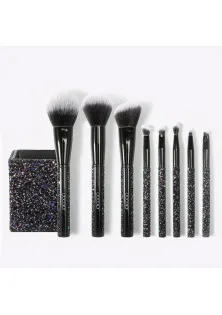 Набір пензлів для макіяжу Makeup Brushes Set Т0805 Sparkle Black за ціною 1000₴  у категорії Пензлі для макіяжу