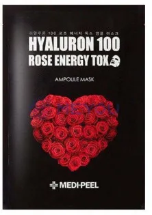 Тканинна маска для обличчя Hyaluron 100 Rose Energy Tox Mask за ціною 73₴  у категорії Medi-Peel Час застосування Універсально