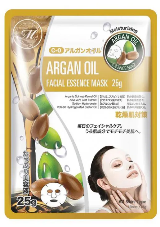 Mitomo  512 тканинна маска з аргановою олією - фото 1