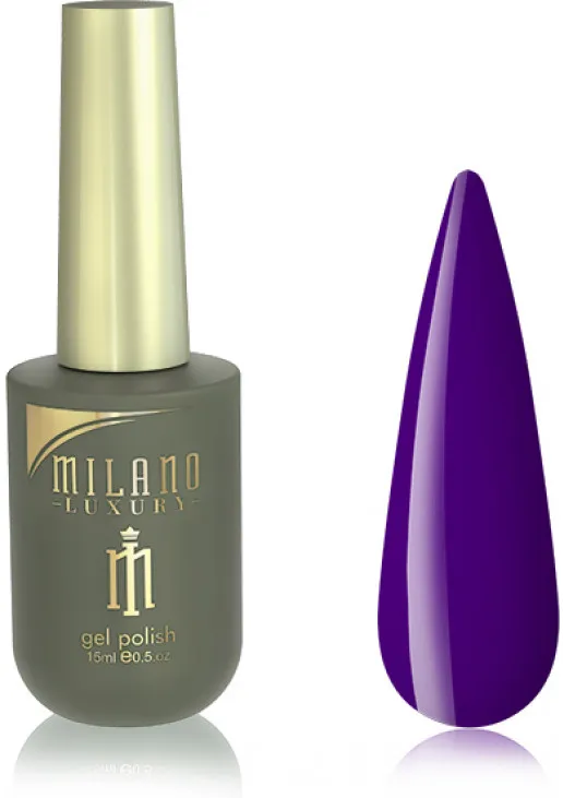 Гель-лак для нігтів насичений фіолетовий Milano Luxury №088, 15 ml - фото 1