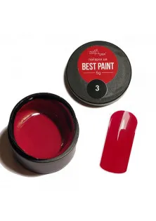 Гель-фарба для нігтів темно-червона Best Paint №3 за ціною 155₴  у категорії Гель-лаки для нігтів та інші матеріали Об `єм 5 гр