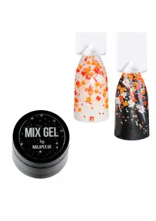 Мікс гель для нігтів Вишиванка червоно-помаранчева Mix Gel №17 в Україні