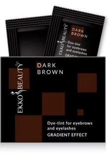 Краска-тинт для бровей и ресниц с эффектом градиента тон Темно-коричневый Tint For Eyebrows And Eyelashes Gradient Effect Tone Dark Brown в Украине